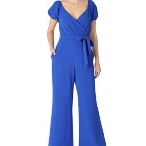 Julia Jordan Puff Sleeve Wide Leg Jumpsuit